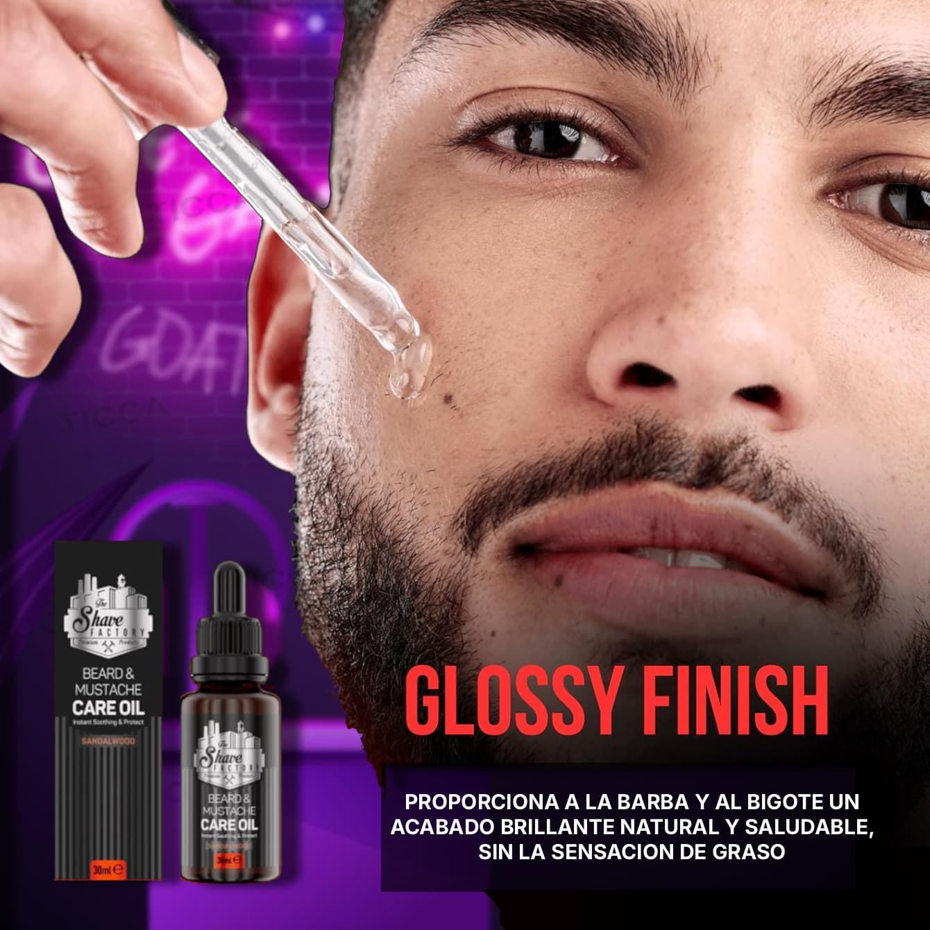 ACEITE PARA BARBA "CARE OIL SANDALWOOD" 30ml | THE SHAVE FACTORY - Imagen 2