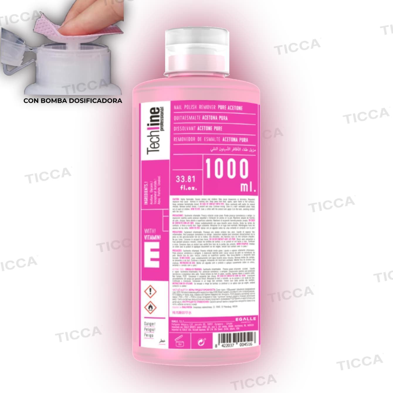 Acetona Pura 1000ml | Techline Professional - Imagen 1