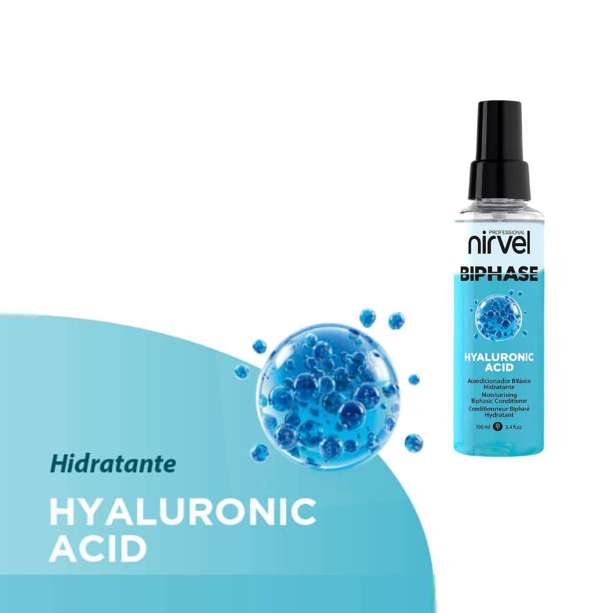 Acondicionador Bifasico Hidratante Acido Hialurónico 100ml | Nirvel Professional - Imagen 6