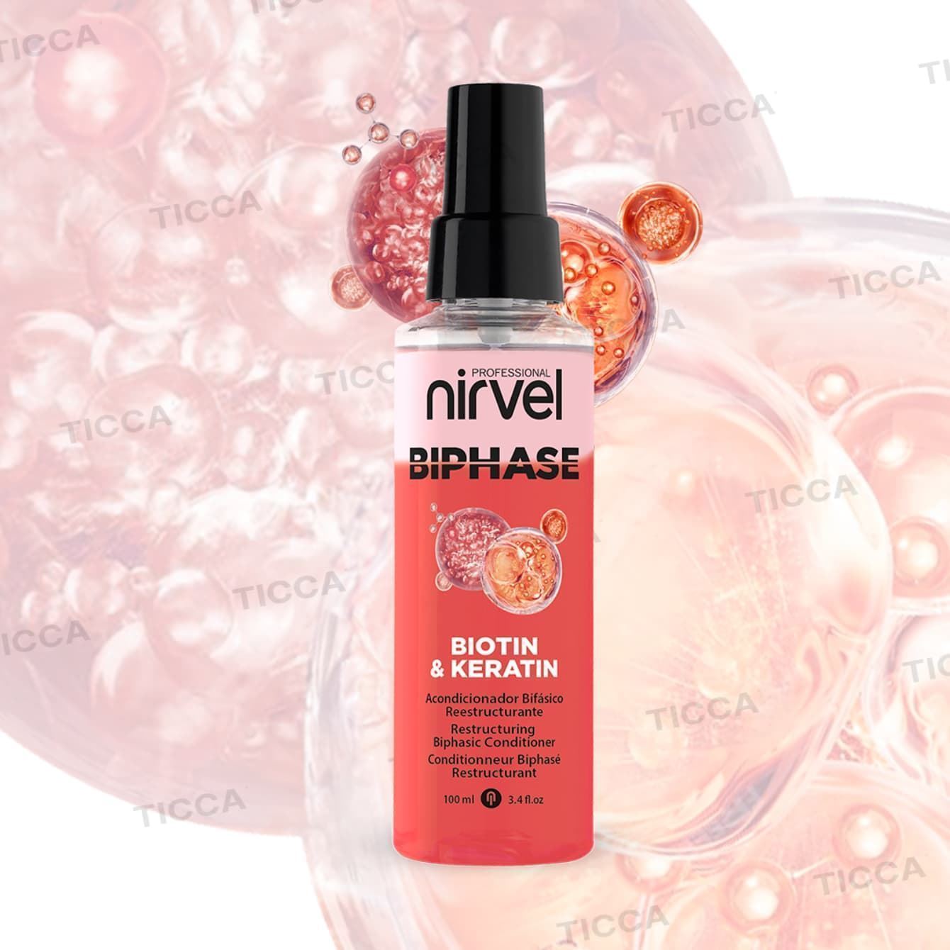 Acondicionador Bifasico Hidratante Biotina y Keratina 100ml | Nirvel Professional - Imagen 4