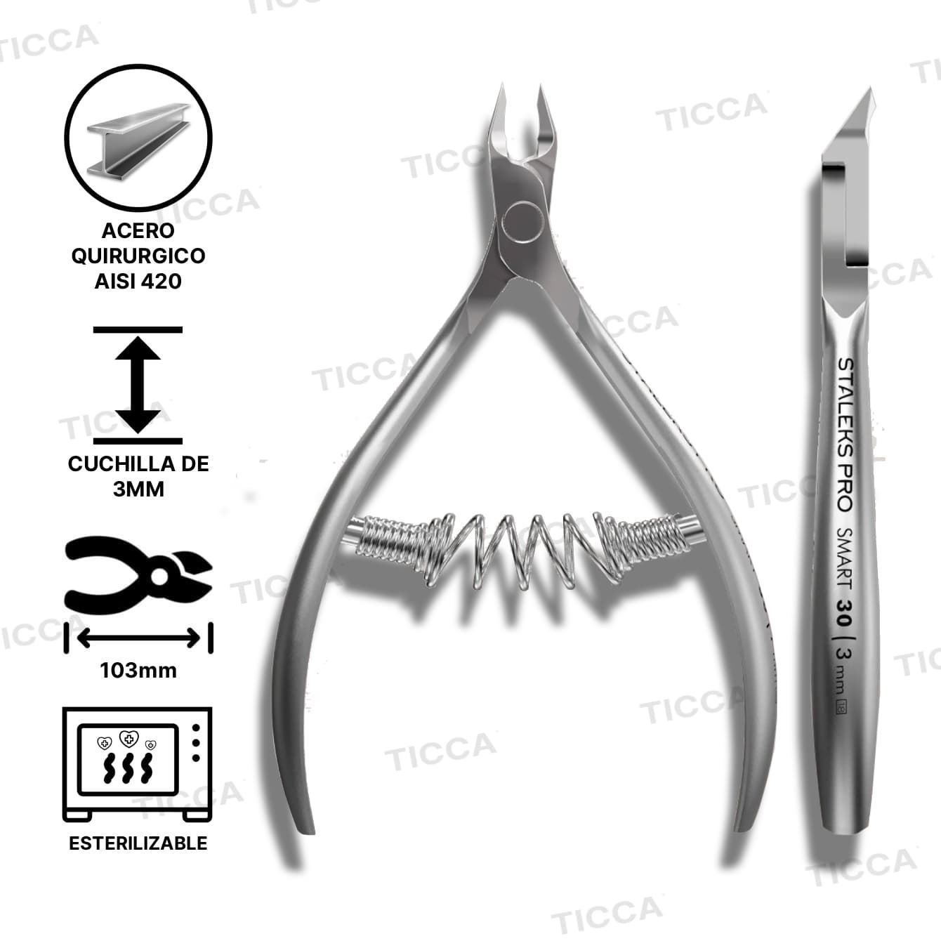 ALICATES DE CUTICULAS PROFESIONAL SMART 30 3mm| STALEKS - Imagen 1