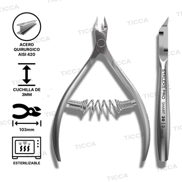 ALICATES DE CUTICULAS PROFESIONAL SMART 30  3mm| STALEKS - Imagen 1