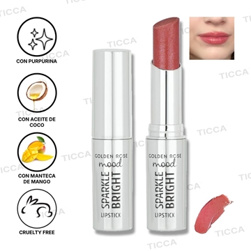 BARRA DE LABIOS CON PURPURINA Y BRILLO "SPARKLE BRIGHT" #151 3,3g | GOLDEN ROSE - Imagen 1