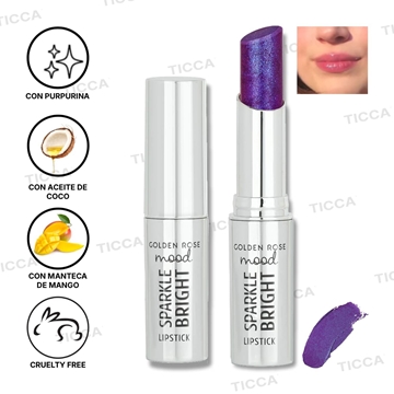 BARRA DE LABIOS CON PURPURINA Y BRILLO "SPARKLE BRIGHT" #154 3,3g | GOLDEN ROSE - Imagen 1