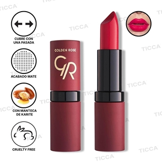 BARRA DE LABIOS MATE "VELVET MATTE"  4,2g | GOLDEN ROSE - Imagen 1