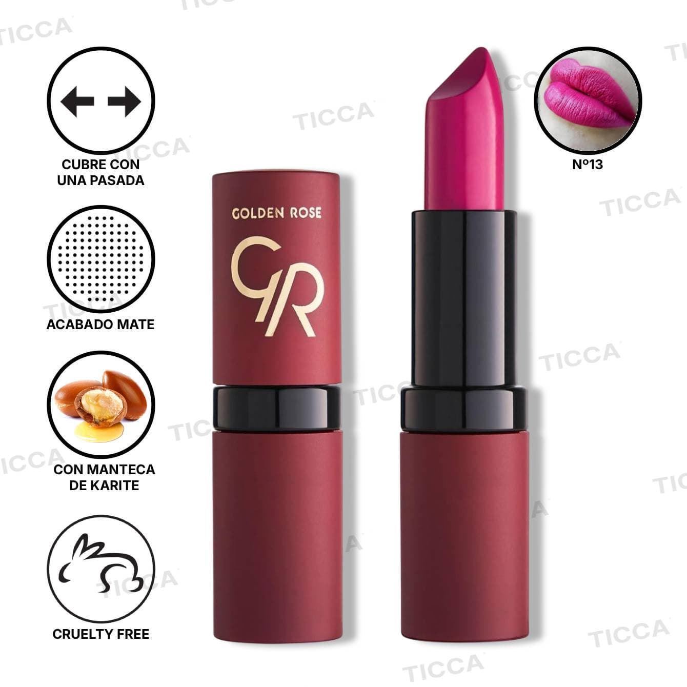 BARRA DE LABIOS MATE VELVET MATTE  4,2g | GOLDEN ROSE - Imagen 4