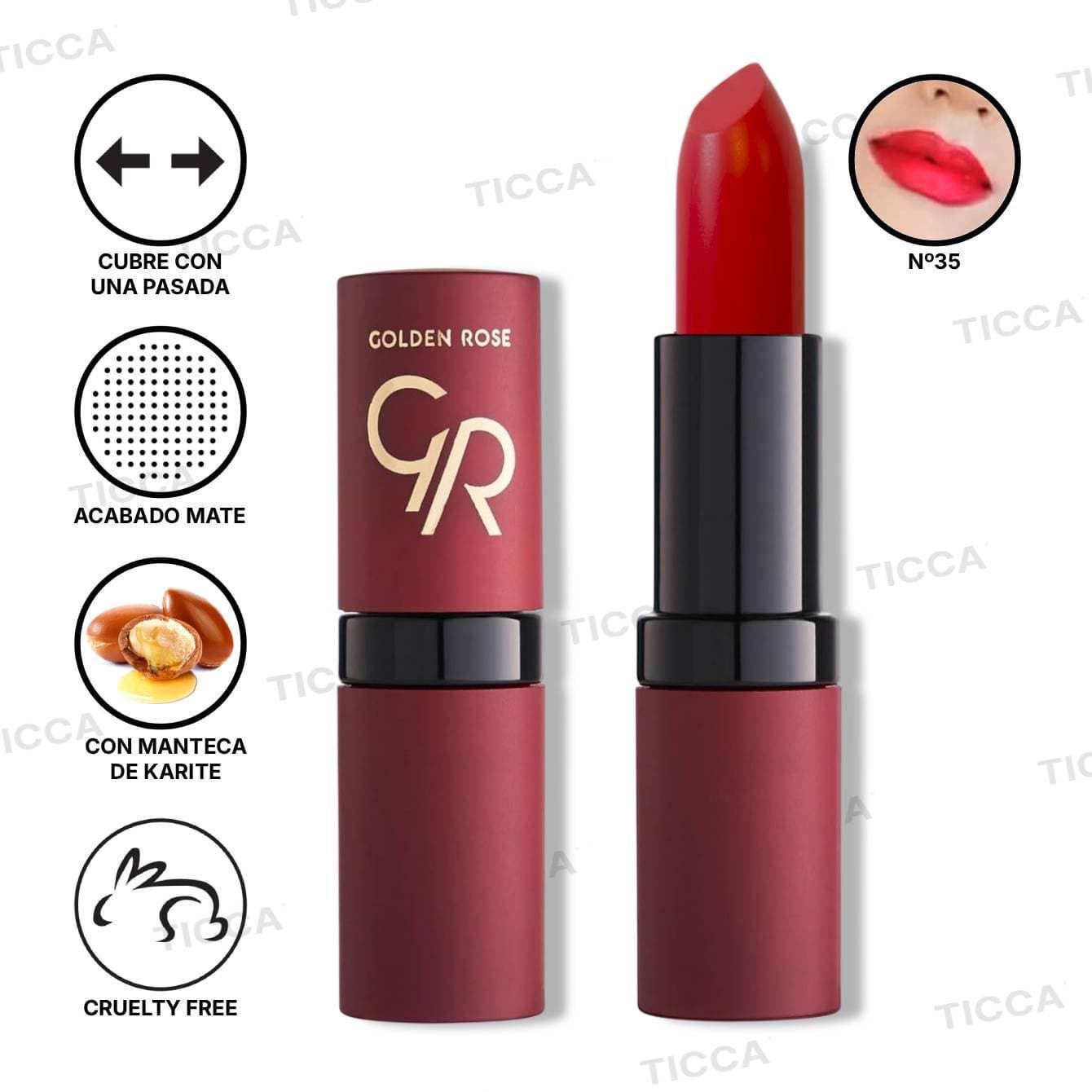 BARRA DE LABIOS MATE VELVET MATTE  4,2g | GOLDEN ROSE - Imagen 8