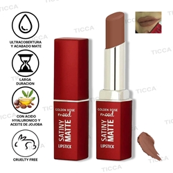 BARRA DE LABIOS SATINADA MATE #01 BARE NUDE 3,5g | GOLDEN ROSE - Imagen 1