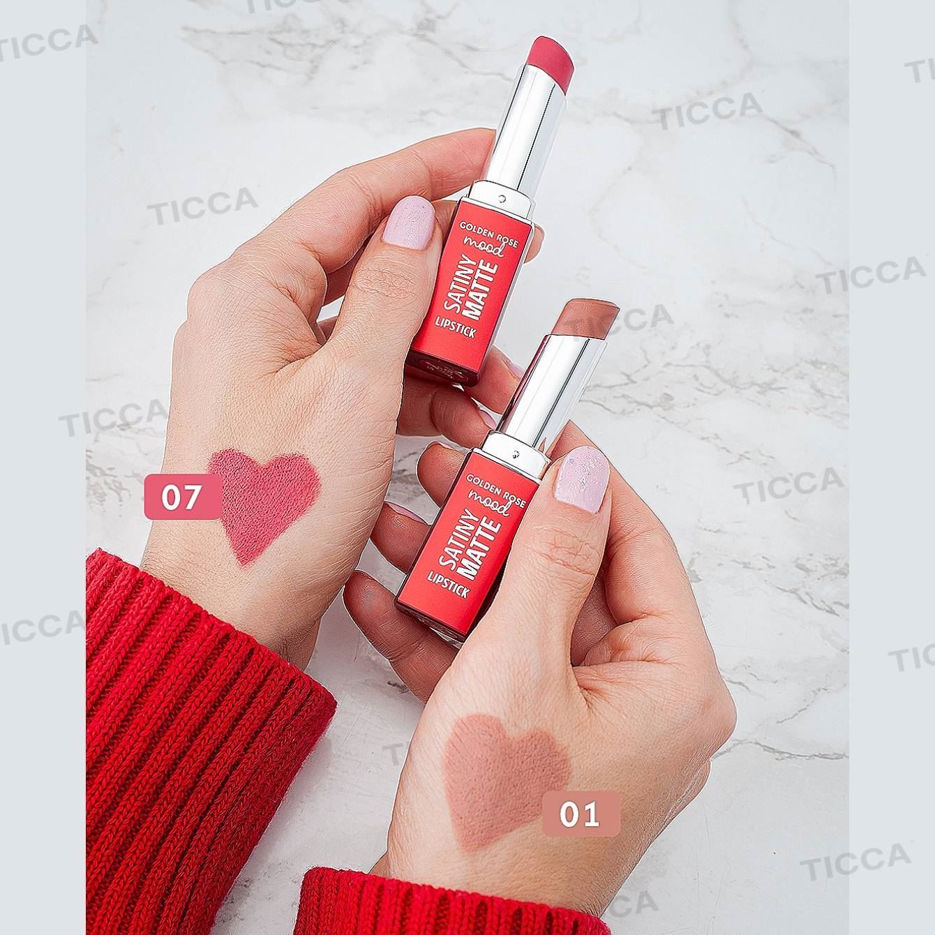 BARRA DE LABIOS SATINADA MATE #01 BARE NUDE 3,5g | GOLDEN ROSE - Imagen 3