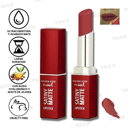 BARRA DE LABIOS SATINADA MATE #04 BLUSH PINK 3,5g | GOLDEN ROSE - Imagen 1