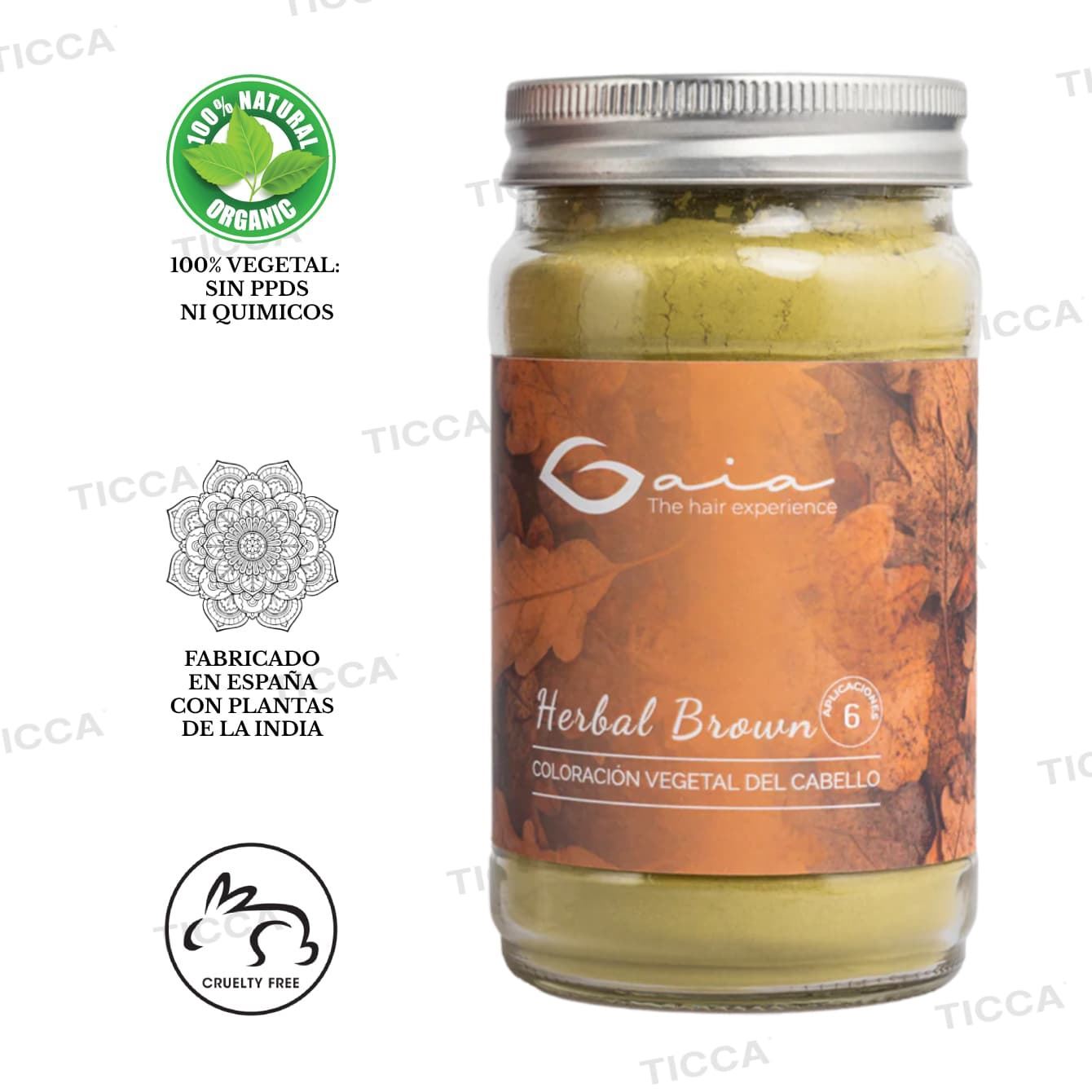 BARROS COLORACION 100% VEGETAL MARRON HERBAL BROWN 260g | GAIA - Imagen 1