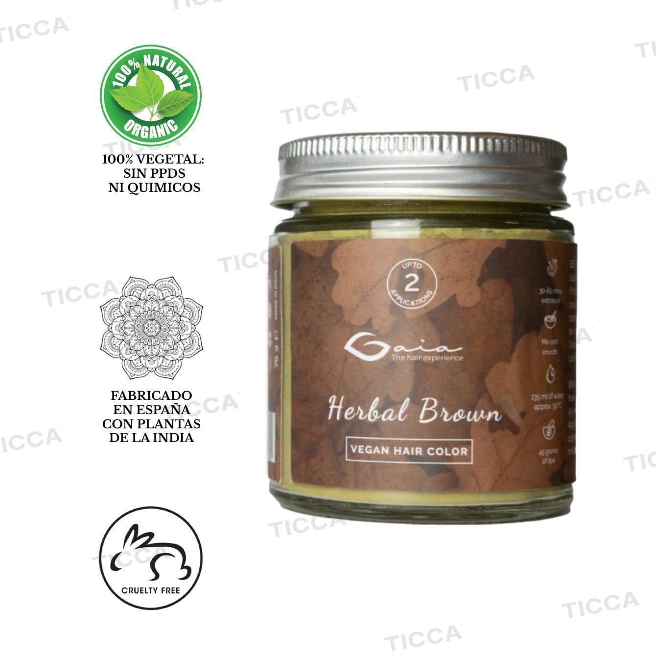 BARROS COLORACION 100% VEGETAL MARRON HERBAL BROWN 75g | GAIA - Imagen 1