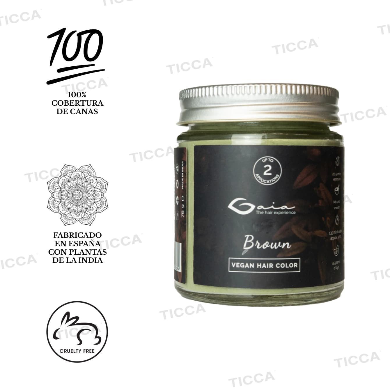 Barros Coloración Vegetal Castaño Oscuro Brown con Cobertura de Canas 75g | GAIA - Imagen 1
