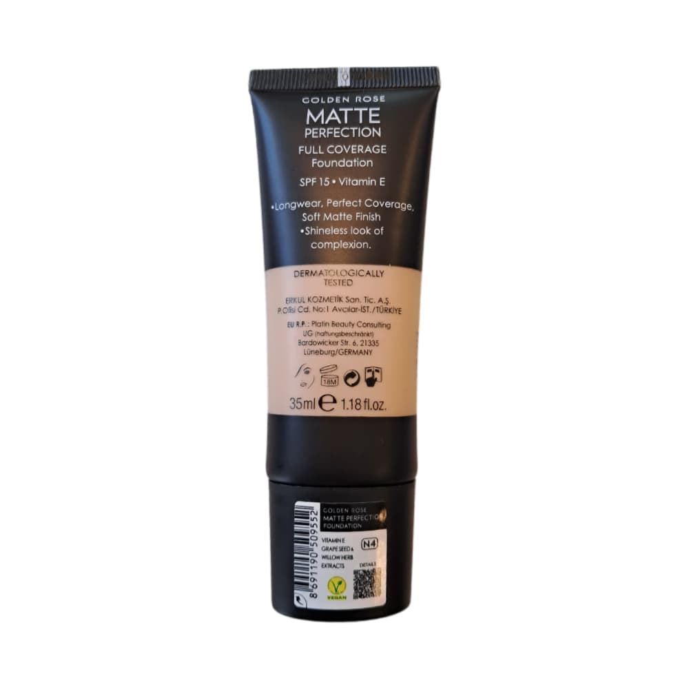 Base de Maquillaje Mate – Matte Perfection Foundation SPF 15 - 35ml | GOLDEN ROSE - Imagen 12