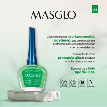 Base Fortalecedora Ajo y Limón 13,5ml | MASGLO - Imagen 2