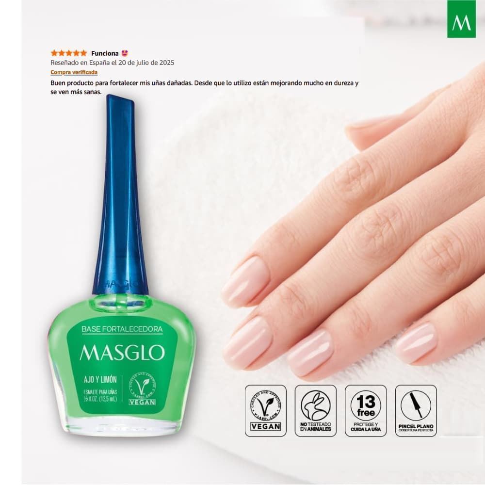 Base Fortalecedora Ajo y Limón 13,5ml | MASGLO - Imagen 4