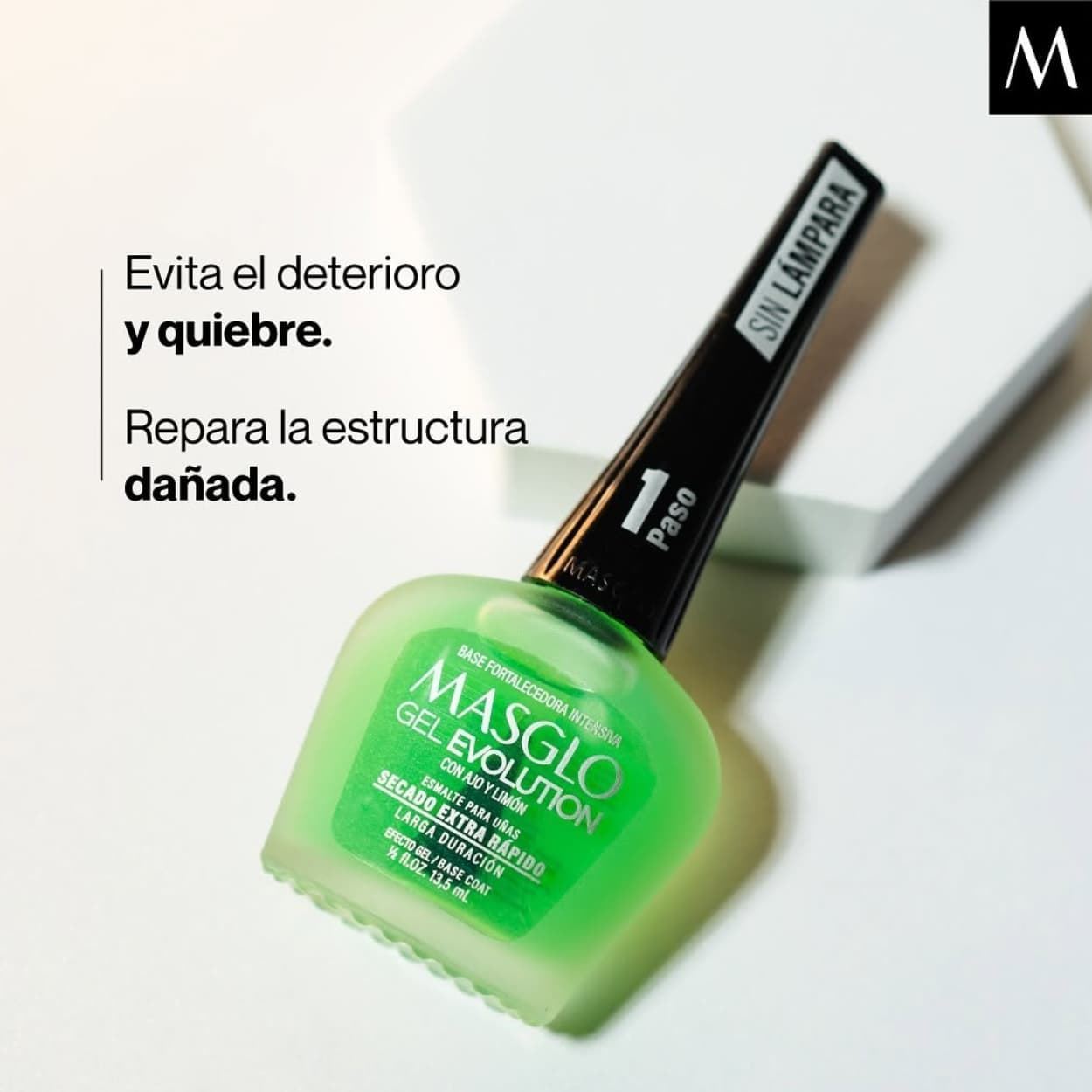 Base Fortalecedora Ajo y Limón para Gel Evolution 13,5ml | Masglo - Imagen 2