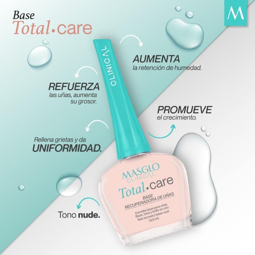 Base Recuperadora de Uñas Total Care Advanced 13,5ml - Color Natural | Masglo - Imagen 4