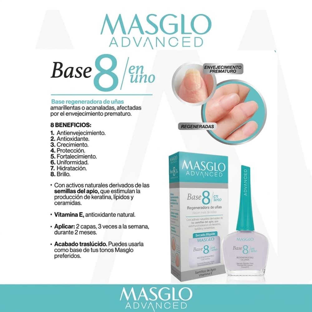 Base Regeneradora 8 en 1 Advanced 13,5ml | Masglo - Imagen 4