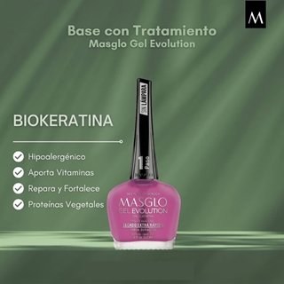 Base Reparadora con Biokeratina para Gel Evolution 13,5ml | Masglo - Imagen 2