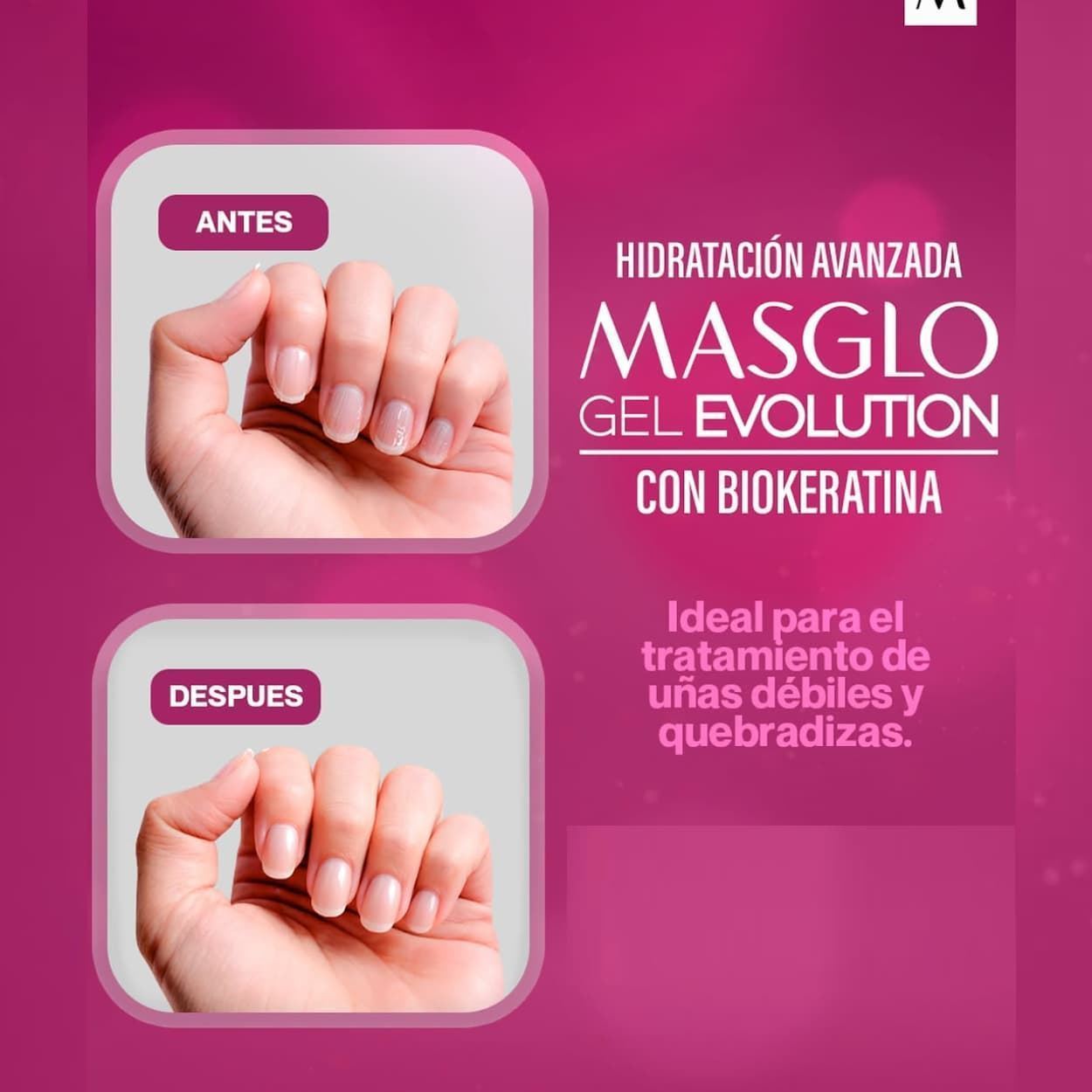 Base Reparadora con Biokeratina para Gel Evolution 13,5ml | Masglo - Imagen 3