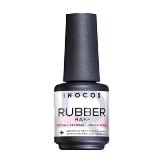Base Rubber Semipermanente Rosa Lechoso 15ml | INOCOS - Imagen 1