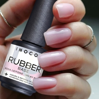 Base Rubber Semipermanente Rosa Lechoso 15ml | INOCOS - Imagen 2