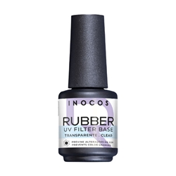 Base Rubber Semipermanente Transparente con Filtro UV 15ml | Inocos - Imagen 1