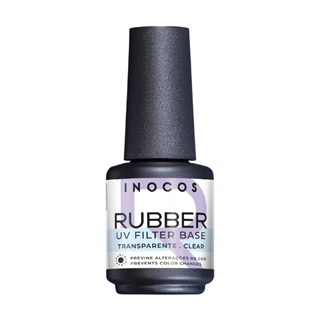 Base Rubber Semipermanente Transparente con Filtro UV 15ml | Inocos - Imagen 1