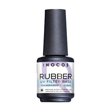 Base Rubber Semipermanente Transparente con Filtro UV 15ml | Inocos - Imagen 1