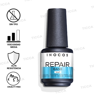 Base Semipermanente 5 en 1: Repara, Nivela y Refuerza Uñas 15ml | Inocos - Imagen 2