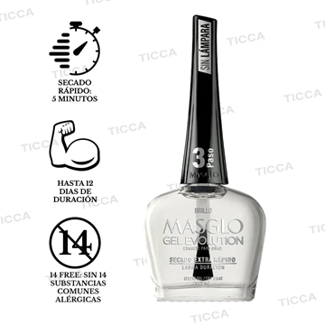 BRILLO TOP COAT PARA PINTAUÑAS LARGA DURACION GEL EVOLUTION  13,5ml | MASGLO - Imagen 1