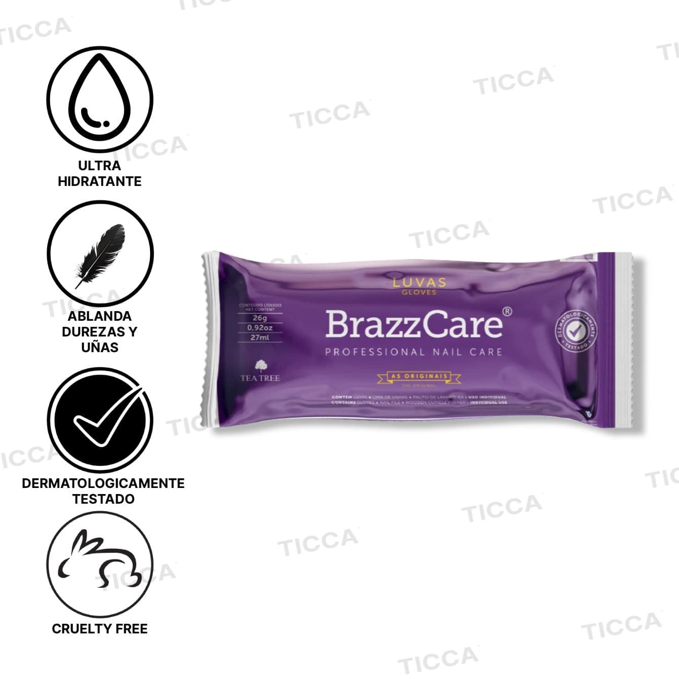 CAJA 90 UDS KIT DE MANICURA GUANTES CON CREMA+LIMA+PALITO | BRAZZCARE - Imagen 3