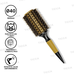 CEPILLO TERMICO CERDAS DE JABALI Y NYLON Ø40 | RICKI PARODI - Imagen 1