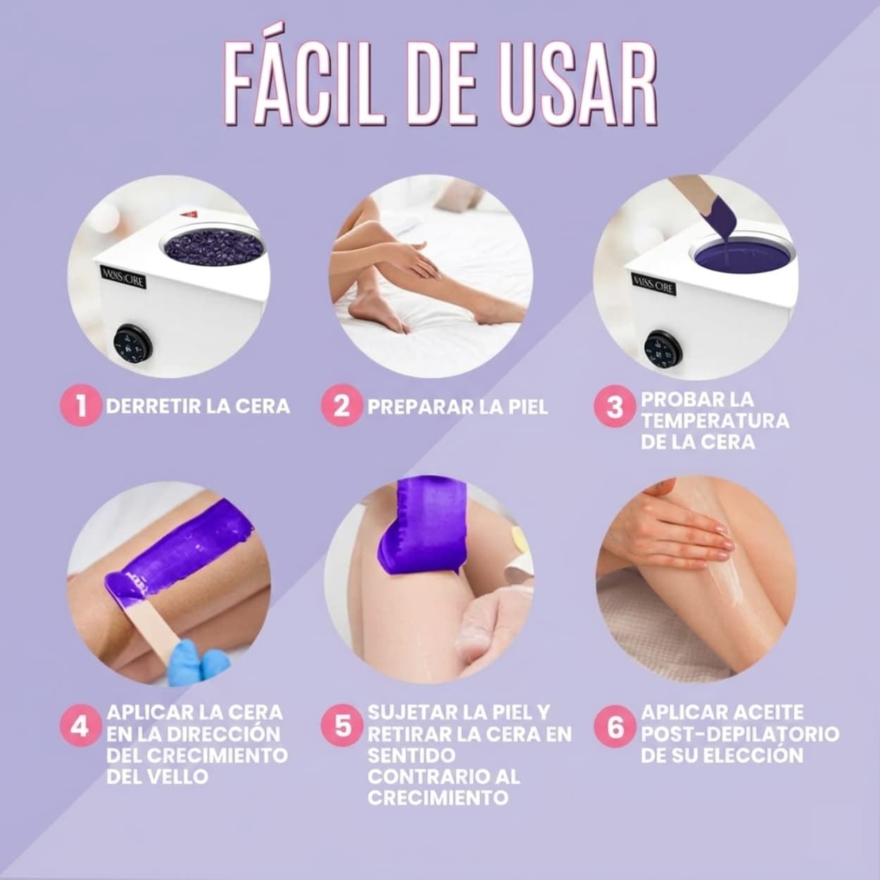 Cera caliente depilatoria malva en perlas pieles sensibles Ultra Flex 1000g | Starpil - Imagen 5
