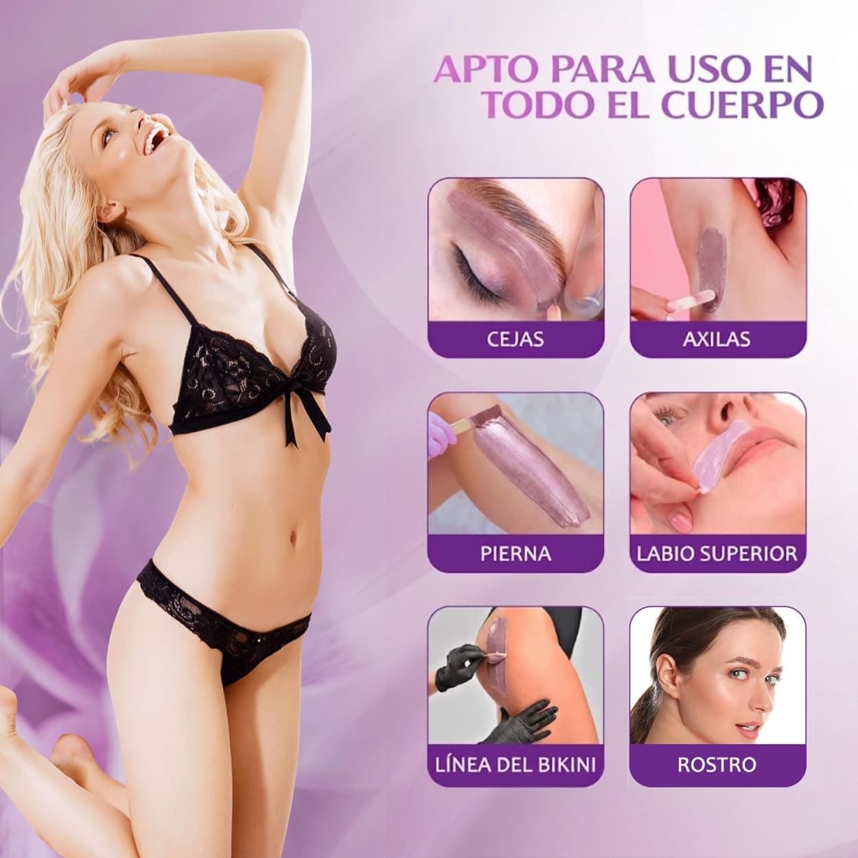 Cera caliente depilatoria malva en perlas pieles sensibles Ultra Flex 1000g | Starpil - Imagen 6
