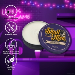 Cera de Fijacion Flexible y Acabado Mate Flexible Wax 100ml | Skull Men - Imagen 2