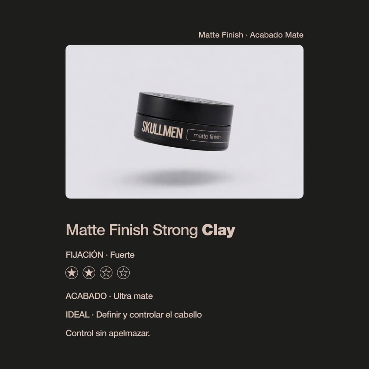 Cera de Peinado Efecto Mate Strong Clay 100ml | SKULL MEN - Imagen 5
