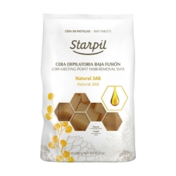 Cera depilatoria caliente Natural de baja fusion en pastillas 3AB 1Kg | Starpil - Imagen 1