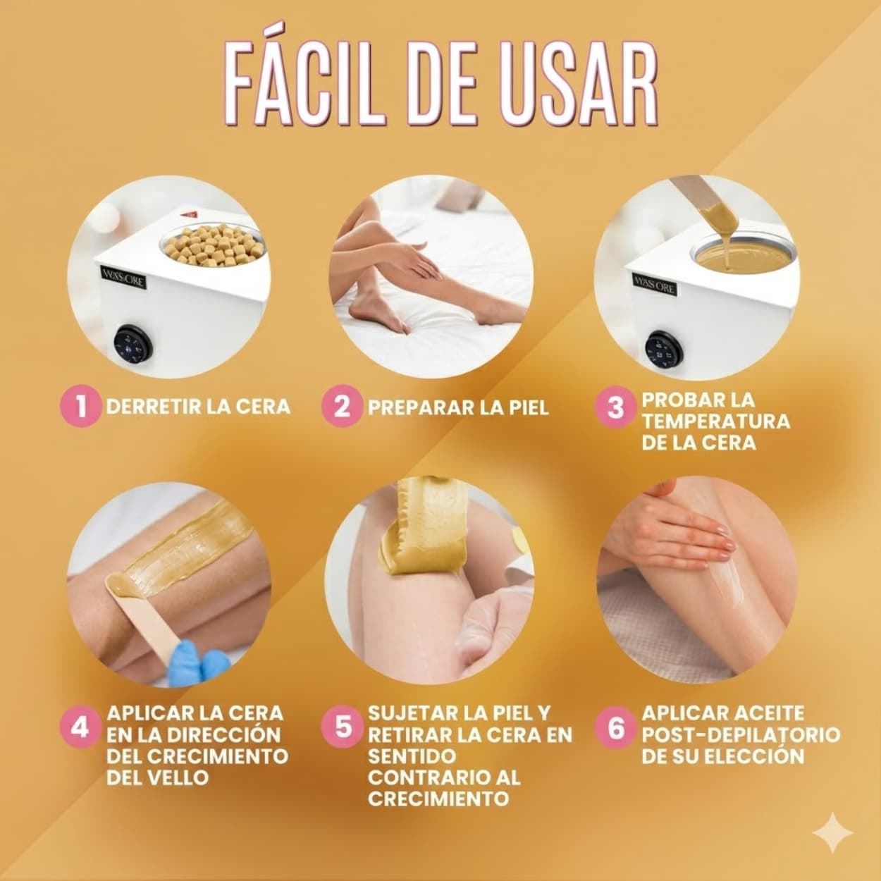 Cera depilatoria caliente Natural de baja fusion en pastillas 3AB 1Kg | Starpil - Imagen 4