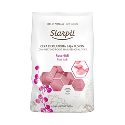 Cera depilatoria caliente rosa de baja fusion en pastillas 4AB 1Kg | Starpil - Imagen 1