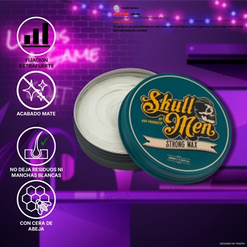 CERA MATE EXTRAFUERTE STRONG WAX 100ml | SKULL MEN - Imagen 1