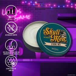 Cera Mate Extrafuerte Strong Wax 100ml | Skull Men - Imagen 2