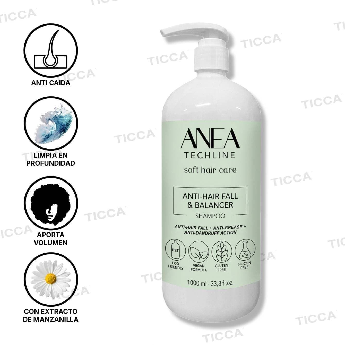 CHAMPU ANTICAIDA, GRASA, CASPA Y VOLUMEN "BALANCER"  1000ml | ANEA - Imagen 1