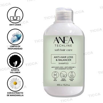 CHAMPU ANTICAIDA, GRASA, CASPA Y VOLUMEN BALANCER  450ml | ANEA - Imagen 1