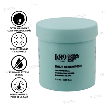 Champú de Sal Exfoliante para Volumen y Pelo Graso Salt Shampoo 300ml | K89 - Imagen 2
