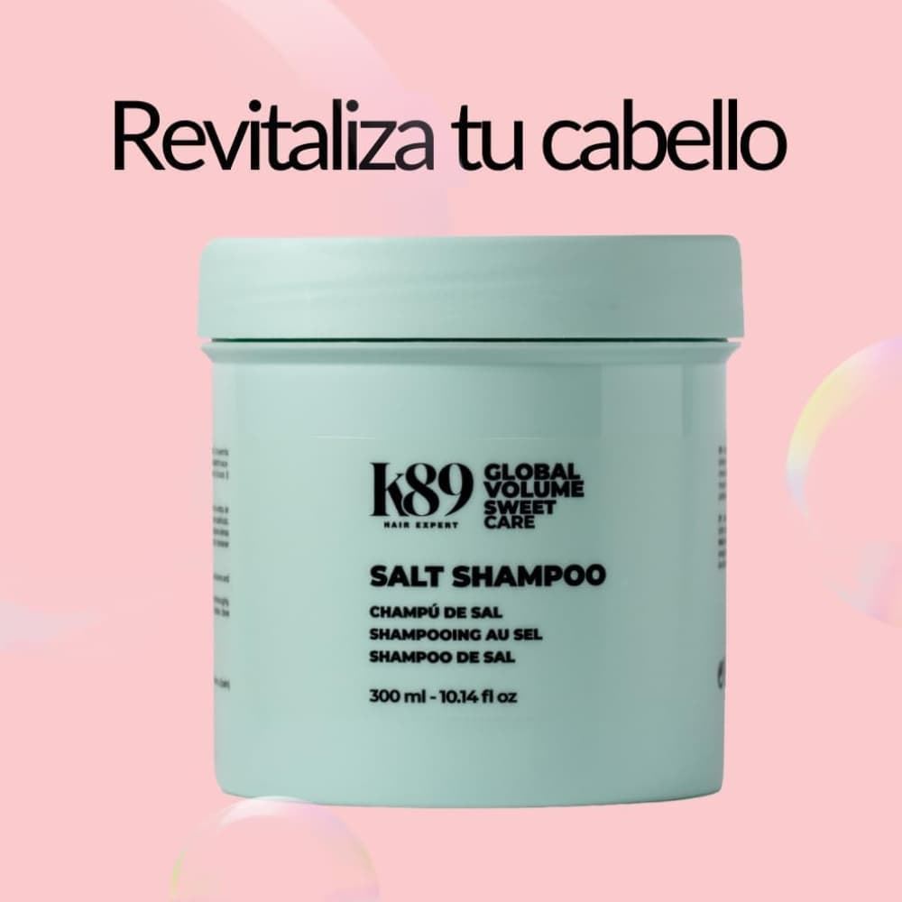 Champú de Sal Exfoliante para Volumen y Pelo Graso Salt Shampoo 300ml | K89 - Imagen 5