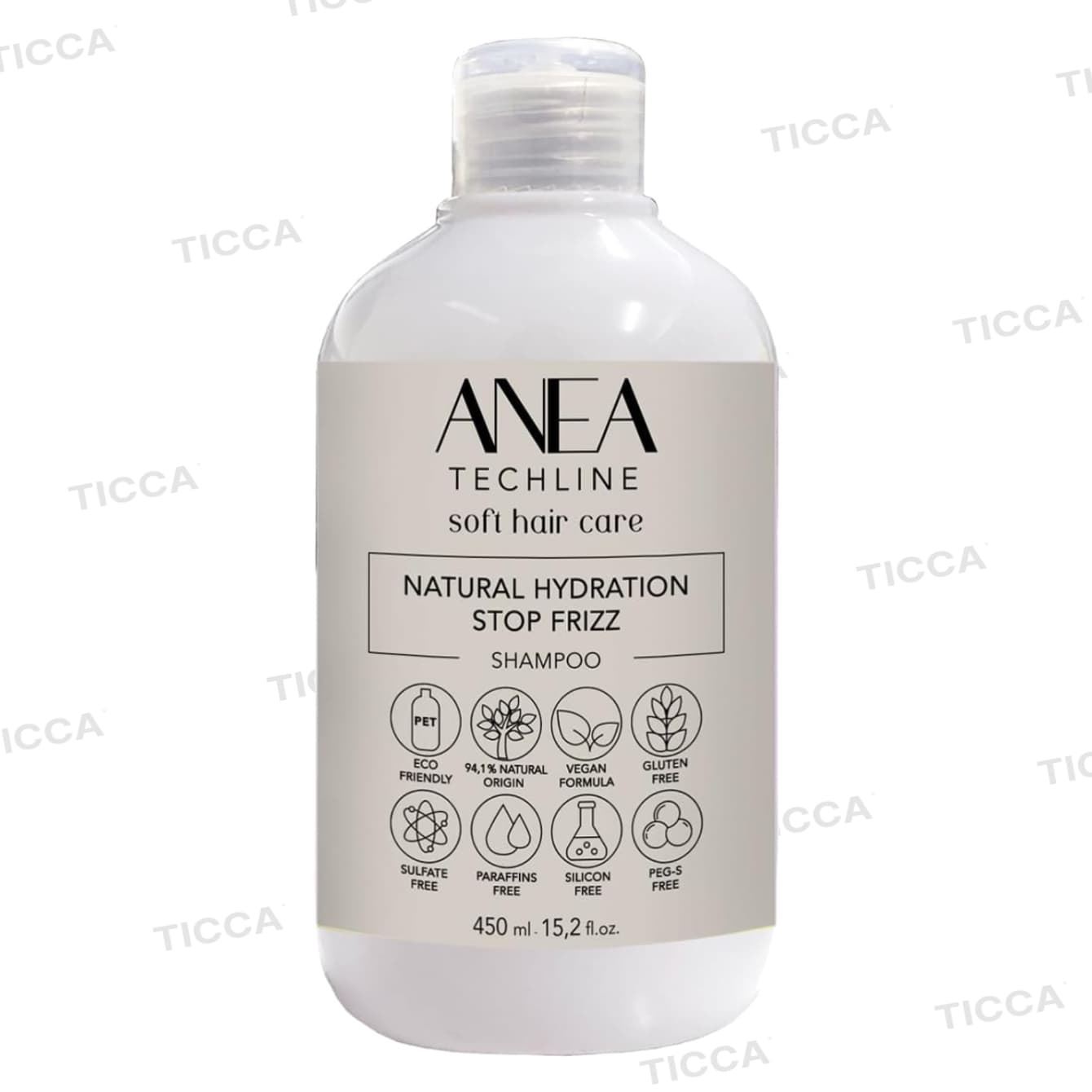 CHAMPU HIDRATANTE Y ANTICRESPO "NATURAL HIDRATION" 450ml | ANEA - Imagen 2