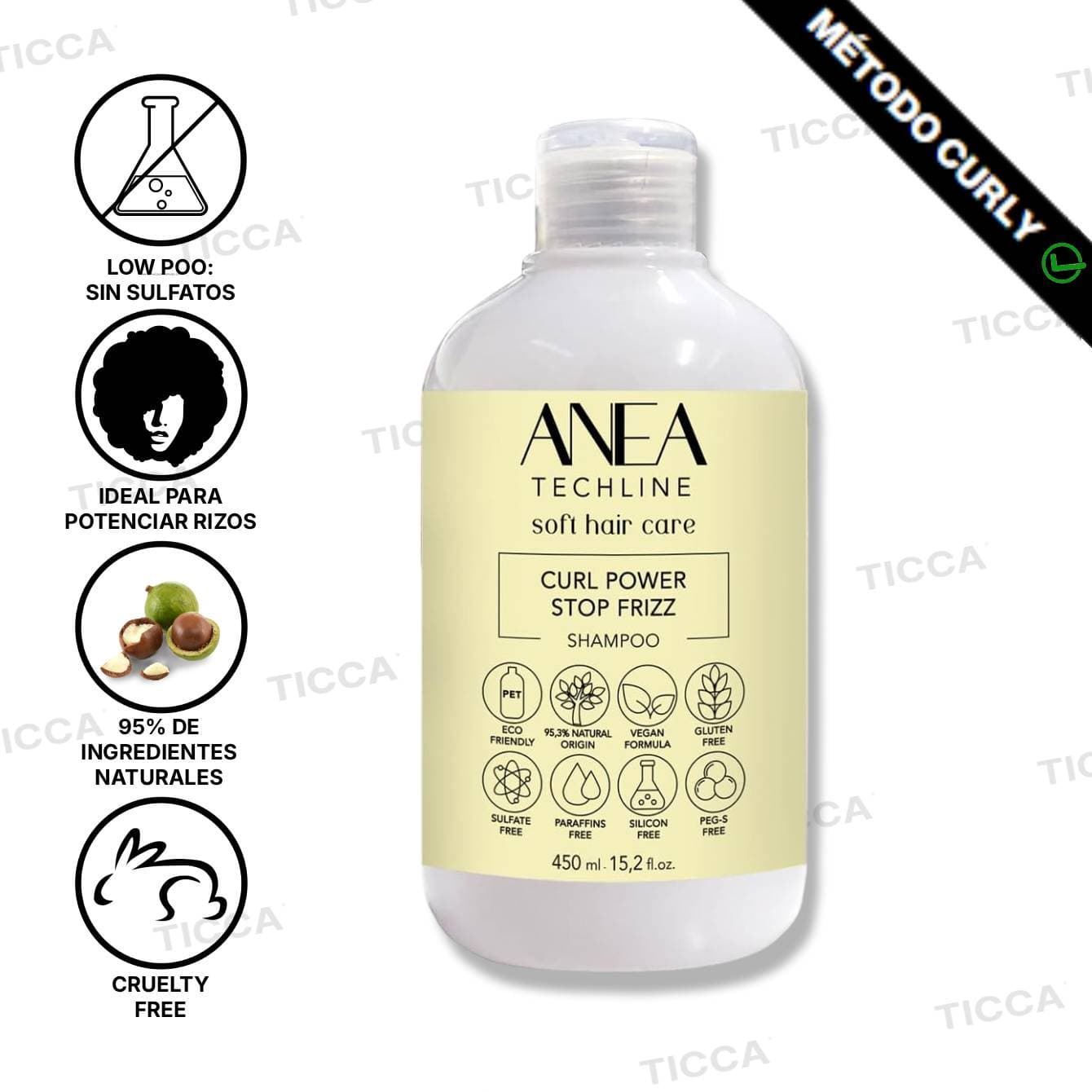 Champu para Rizos y Apto Método Curly 450ml | ANEA - Imagen 1