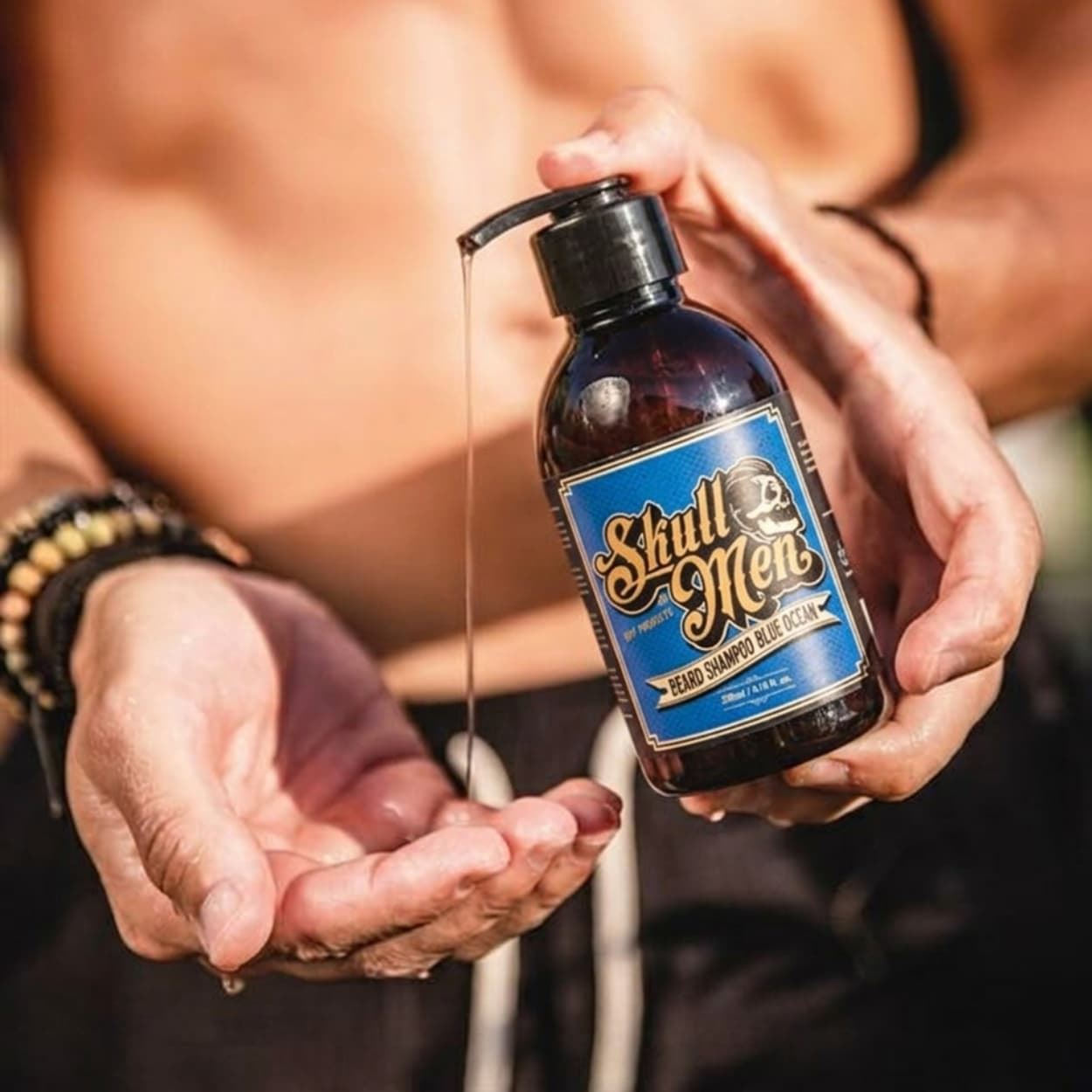 Champu Profesional para Barba Blue Ocean 200ml | Skull Men - Imagen 5